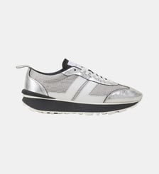 Sneakers Bumpr En Cuir Metallise Froisse Lanvin