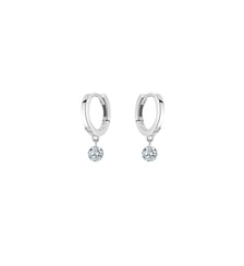 Mini Créoles 360° - 2 diamants, poids total 0,20ct approx. - Or blanc 750‰ La Brune & La Blonde