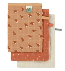 Lot de 3 gants de toilette en mousseline Trixie