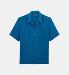 Chemise bowling en lin unie Vilebrequin