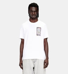 T-shirt en coton classique avec impression numérique Diesel