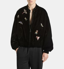 Bomber brodé Balmain Insect en velours Balmain