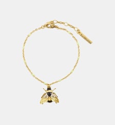 Bracelet pendentif abeille dorée et cristaux Les Néréides