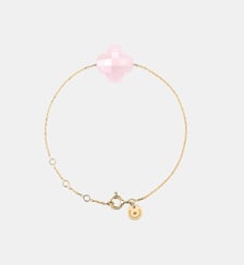 Bracelet, quartz rose poudre, or jaune Morganne Bello