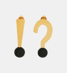 Boucles d'oreilles dorées mystique noir - kind of things Caroline Najman