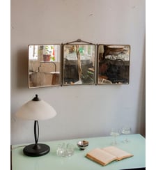 Miroir de barbier en inox Georges N°1436- Produit chiné Debongout
