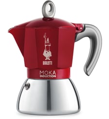 Cafetière italienne Moka Induction 6 tasses inox/rouge Bialetti