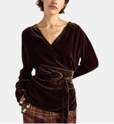 Blouse apple en velours lisse Momonì