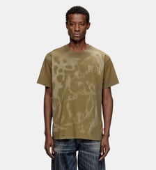 T-shirt en coton avec impression laser Diesel