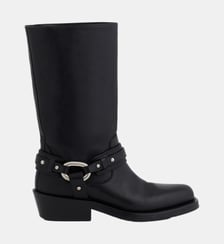 Bottes biker en cuir Rabanne