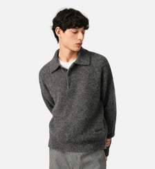 Polo en laine et alpaga broderie Ami AMI Paris