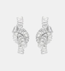 Boucles d'oreilles Matrix, Nœud, Métal rhodié Swarovski
