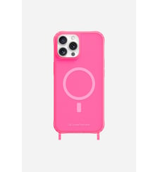 Coque de téléphone magsafe rose fluo avec anneaux pour iPhone 16 Pro La Coque Française