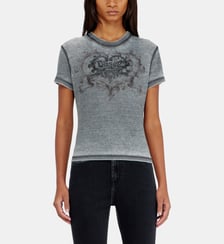 T-shirt en jersey avec strass et burnout effect Diesel