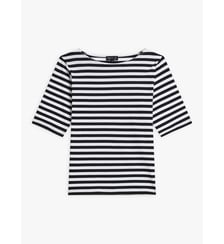 t-shirt New Bow en coton à rayures noir et blanc Agnès b.