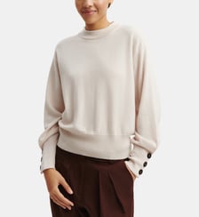 Pull col rond à boutons Bompard