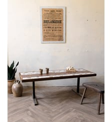 Table basse en céramique et bois Donna N°1046- Produit chiné Debongout