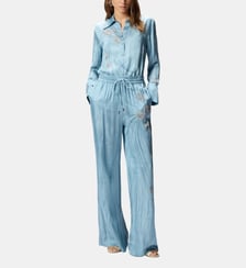 Pantalon fluide à imprimé bijou placé Pinko