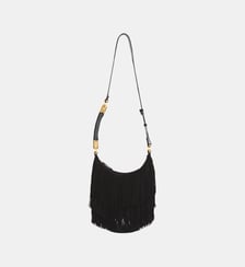 Sac Ebene Hobo en cuir suédé à franges Balmain