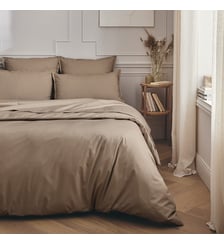 Parure de lit unie en percale de coton, taies carrées, PREMIÈRE Essix