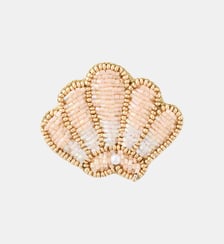 Broche coquillage perles de rocaille Balaboosté