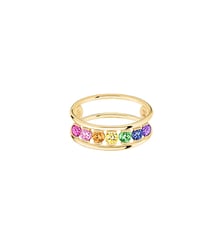 Bague HULA HOOP Rainbow - Rubis, saphirs rose, orange, jaune, bleu, tsavorite et améthyste - Or jaune 750‰ La Brune & La Blonde