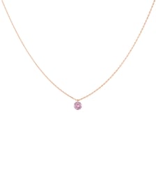 Collier CONFETTI - Saphir rose solitaire 0,30ct - Or rose 750‰ La Brune & La Blonde