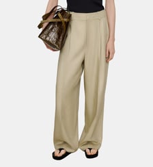 Pantalon droit avec plis en lin Adolfo Dominguez