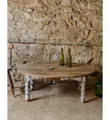 Table basse ovale en bois Léonie N°947- Produit chiné Debongout