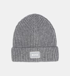 Chapeau tricoté avec insigne BOSS Kidswear