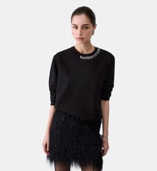 T-shirt avec dentelle et ornements bijoux Liu Jo