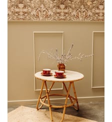 Table basse en rotin clair Léonie N°1602 - Produit chiné Debongout