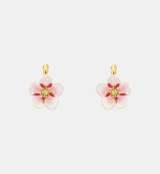 Boucles d'oreilles dormeuses mini fleur blanche de cerisier Les Néréides