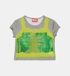 T-shirt avec imprimé effet dentelle Diesel Kids