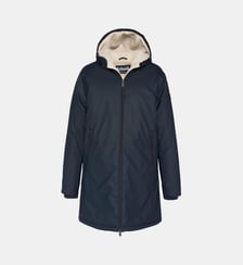 Coupe-vent long à capuche doublé sherpa Schott