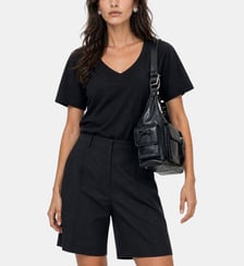T-shirt col V en coton blanc The Kooples