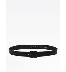 <br>ceinture en cuir grainé à boucle laiton Agnès b.
