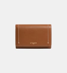 Portefeuille moyen modèle à rabat Louison en cuir lisse Le Tanneur