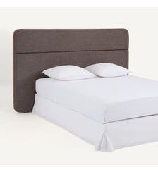 Tête de lit en tissu chiné avec cadre en plaqué chêne AM.PM