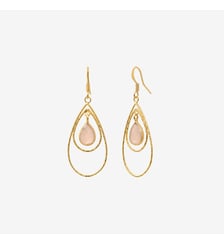 Boucles d'oreilles dorées calcedoine rose - selma Caroline Najman