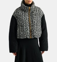 Doudoune en tweed bicolore Balmain