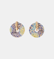 Boucles d'oreilles rondes Balagane imprimé pointillisme Balaboosté