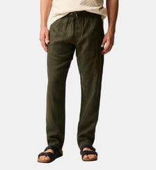Pantalon droit en lin à taille élastique Resort Rodd & Gunn