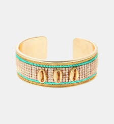Bracelet jonc ajustable avec coquillages et strass DIADEMA Hipanema