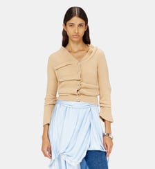 Cardigan court en maille bouillie froissée Diesel