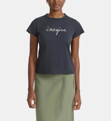 T-shirt brando en jersey de coton sérigraphie "imagine" Agnès b.