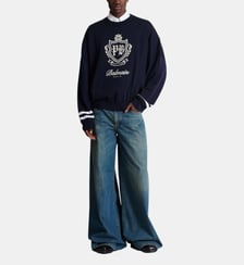 Jean large en denim délavé Balmain