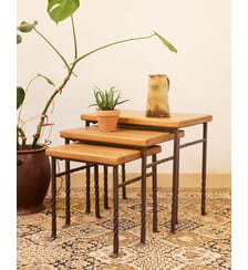 Tables gigognes en fer forgé Barbara N°200- Produit chiné Debongout