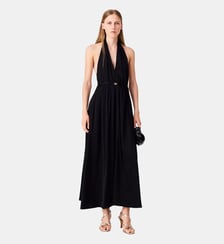 Robe longue plissée dos nu Maje