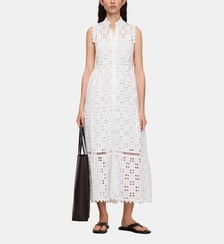 Robe en popeline à col cheminée Adolfo Dominguez